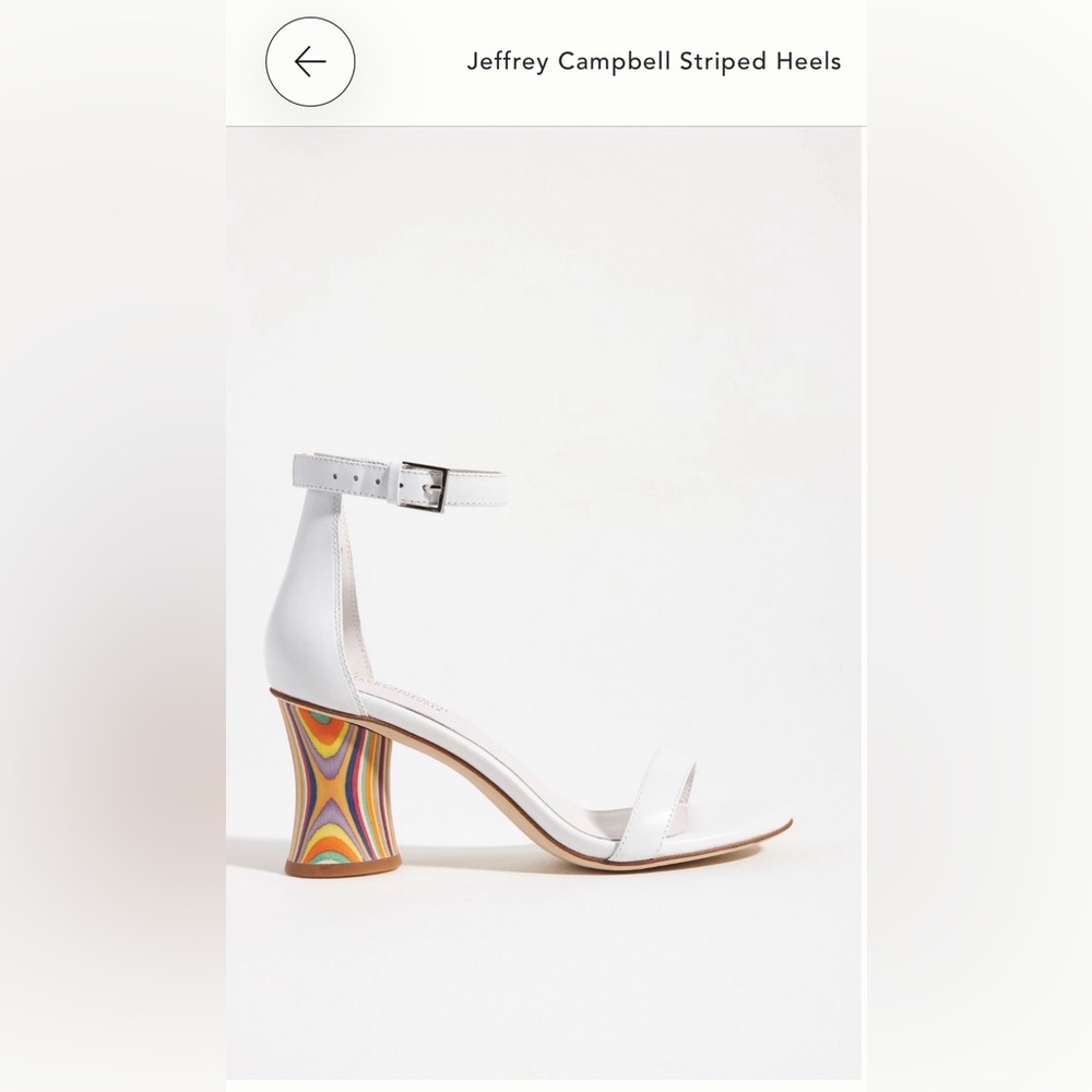 Anthropologie White Heels with Vibrant Multicolor Design